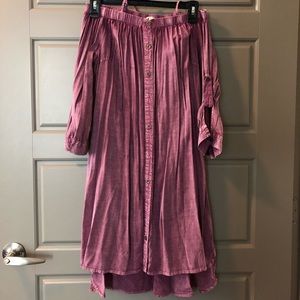 Purple Off The Shoulder Dress